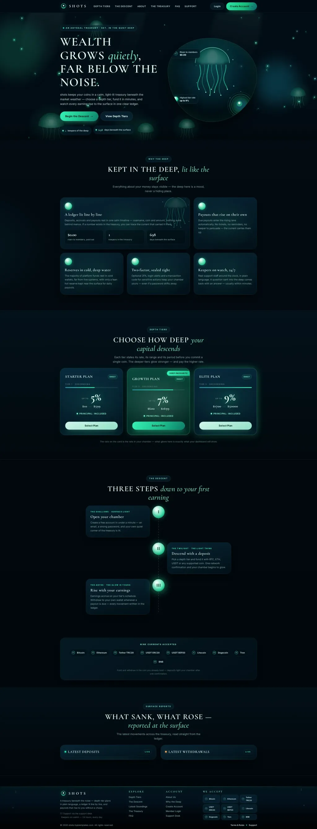 PELAGIA — HYIP Template Pack — GoldCoders HYIP template preview (H-TPL14)
